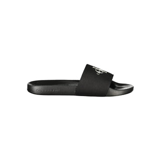 Black Polyester Men's Slipper