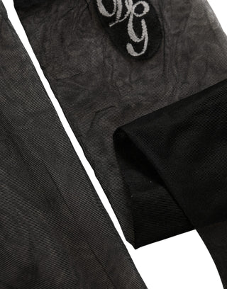 Black Nylon Mesh Sheer Calf Long Accessory Socks