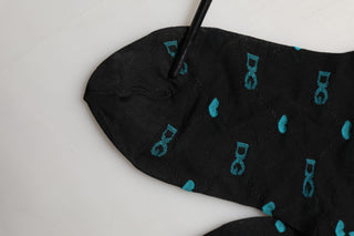 Black Nylon Logo Tights Stocking Pantyhose Socks