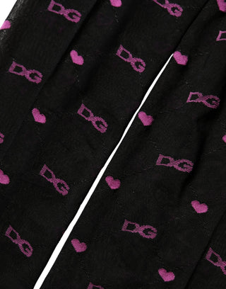 Black Nylon Hearts Tights Stocking Pantyhose Socks