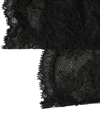 Black Floral Lace Nylon Stretch Knee High Socks