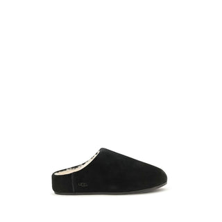 Black Leather Mules