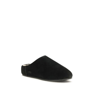 Black Leather Mules