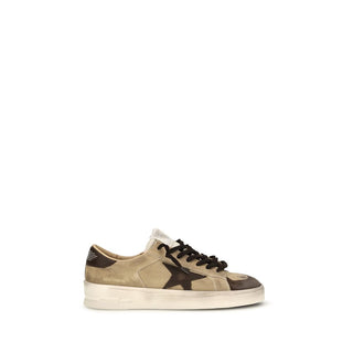 Beige Calf Leather Bos Taurus Sneakers