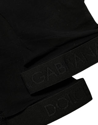 Black Nylon Logo Calf Long Women Accessory Socks