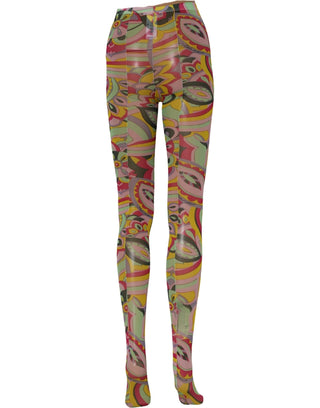 Multicolor Floral Print Tights Stockings Socks