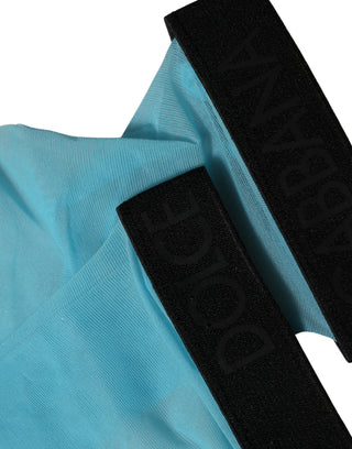 Light Blue Nylon Thigh High Women Accessory Socks