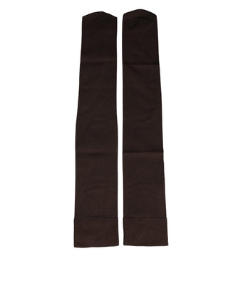 Brown Nylon Over Calf Long Women Accessory Socks