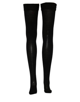 Black 100% Nylon Thigh High Stockings Socks