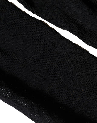 Black All Over Print Sheer Stretch Tights Socks