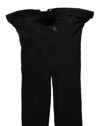 Black All Over Print Sheer Stretch Tights Socks