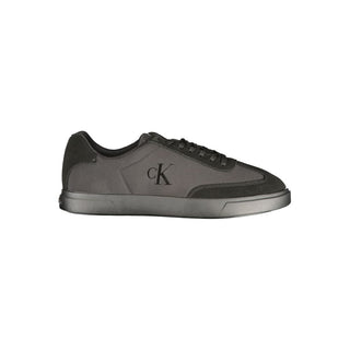 Black Polyester Men's Sneaker