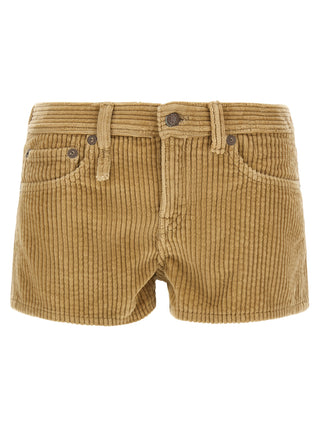 Beige Cotton Bermuda Shorts