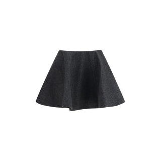Gray Wool Oves Aries Midi Skirt