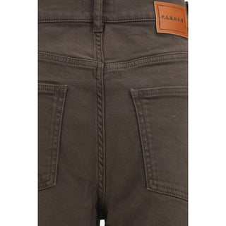 Brown Cotton Casual Pants