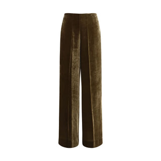 Brown Viscose Casual Pants