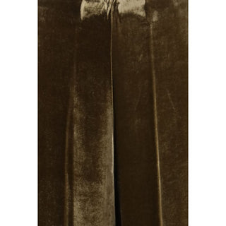 Brown Viscose Casual Pants