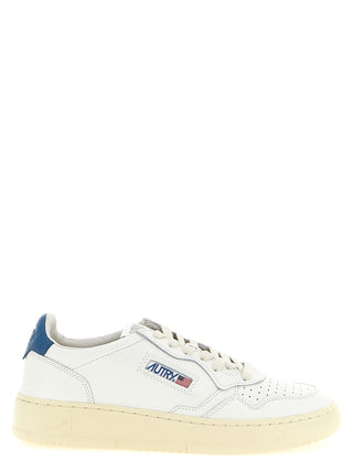 Blue Cowhide Low Top Sneakers