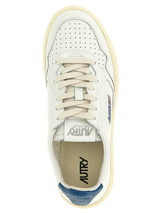 Blue Cowhide Low Top Sneakers