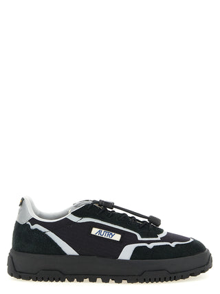 Black Nylon Athletic Sneakers