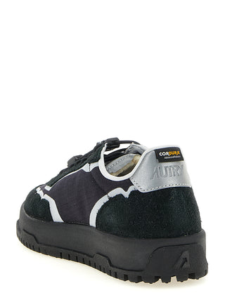 Black Nylon Athletic Sneakers
