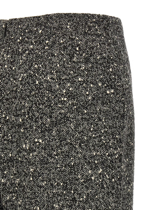 Bicolor Virgin Wool Midi Skirt