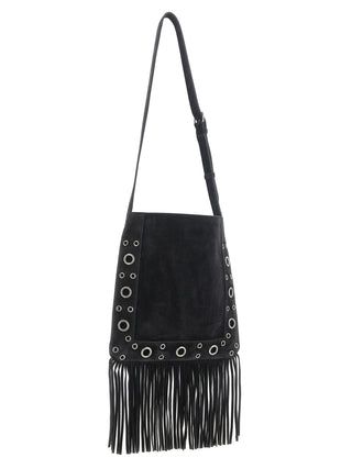 Black Calfskin Shoulder Bag