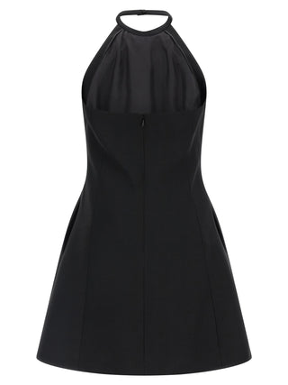 Black Virgin Wool Short Dress