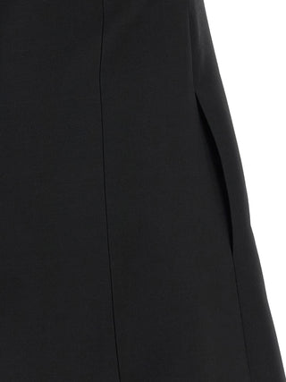 Black Virgin Wool Short Dress