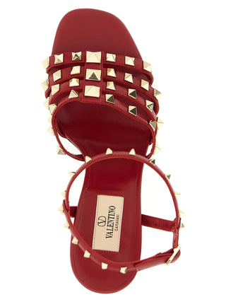 Red Calfskin Stiletto Heel Sandals