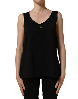 Black Gold DG Logo Cotton Sleeveless Tank Top