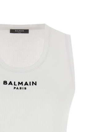 White Cotton Sleeveles T-Shirt