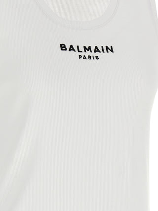 White Cotton Sleeveles T-Shirt