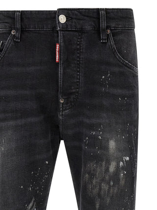 Black Cotton Slim Fit Jeans