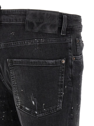 Black Cotton Slim Fit Jeans