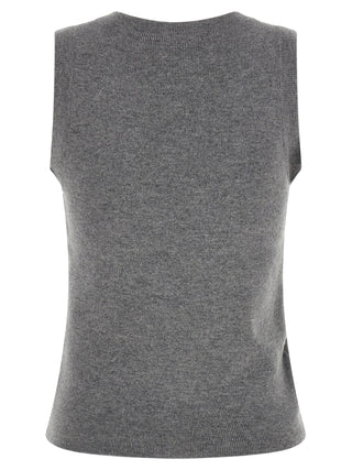 Gray Virgin Wool Sleeveles Sweater