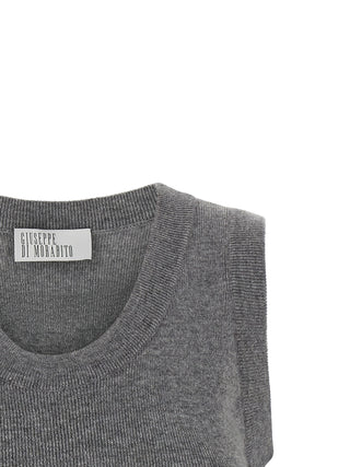 Gray Virgin Wool Sleeveles Sweater