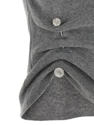 Gray Virgin Wool Sleeveles Sweater