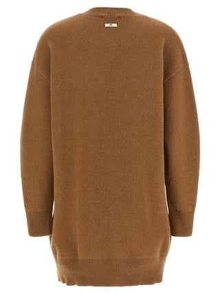 Brown Wool Short Dress