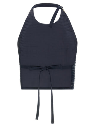Blue Polyester Tank Tops