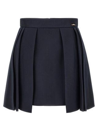Blue Virgin Wool Long Skirt
