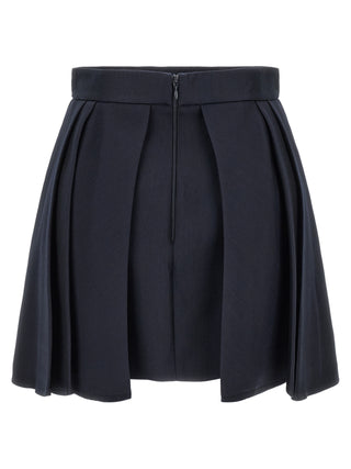 Blue Virgin Wool Long Skirt