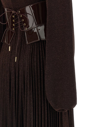 Brown Viscose Long Dress