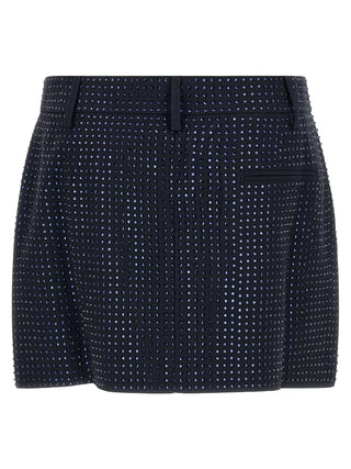 Blue Polyester Long Skirt