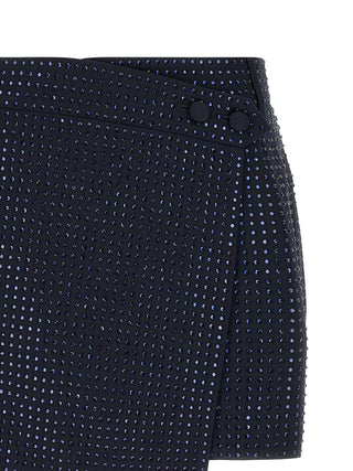 Blue Polyester Long Skirt