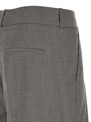 Gray Virgin Wool Casual Pants
