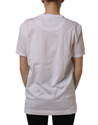 White Cotton Crew Neck Short Sleeves T-shirt