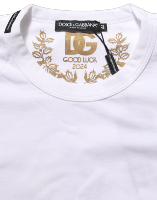 White Cotton Crew Neck Short Sleeves T-shirt