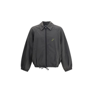 Gray Polyamide Full-Length Jacket