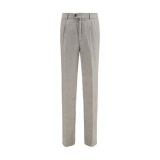 Gray Linen Casual Pants